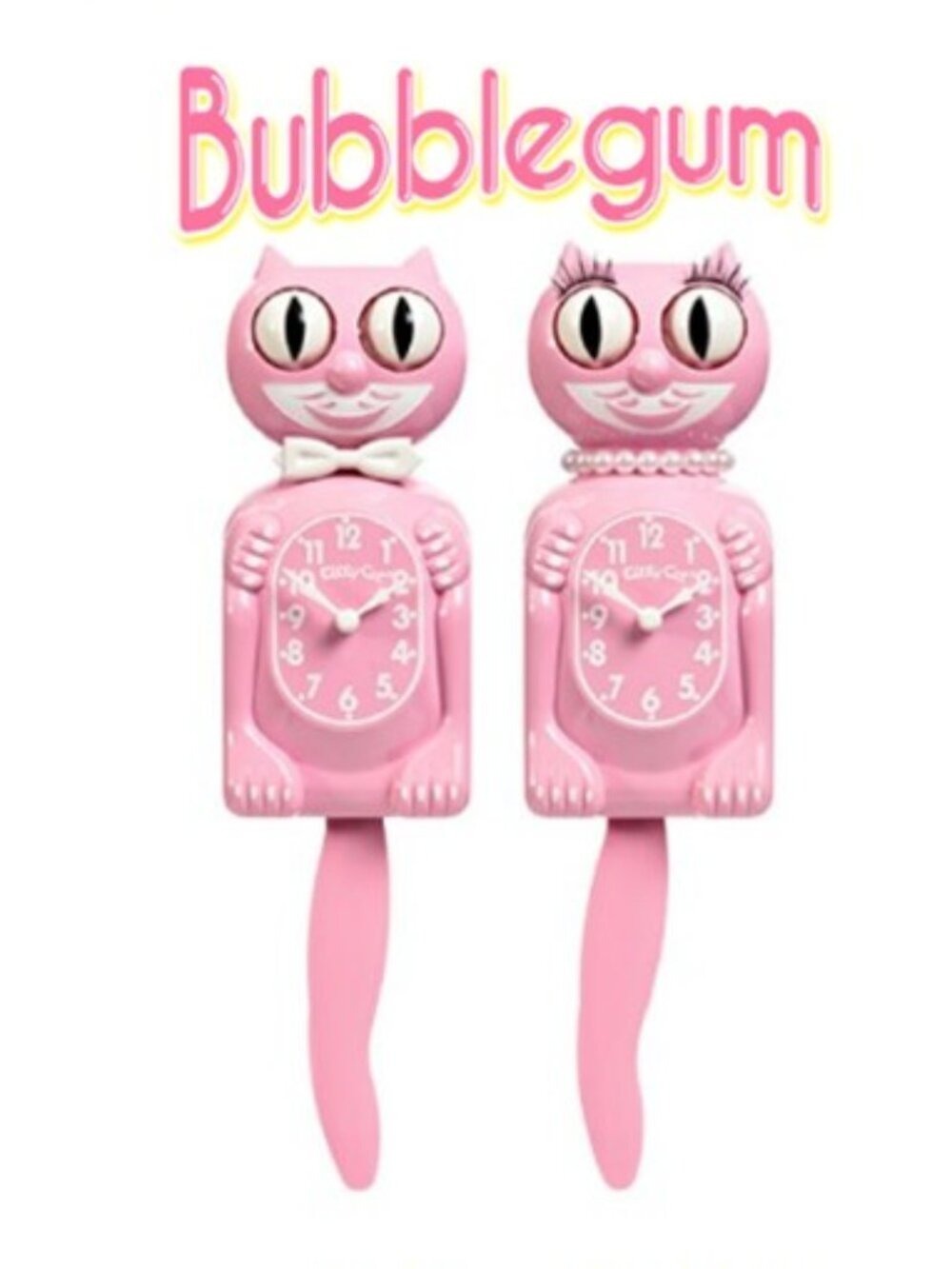 Bubblegum Pink Kitty Cat klock clock New - Picture 8 of 8